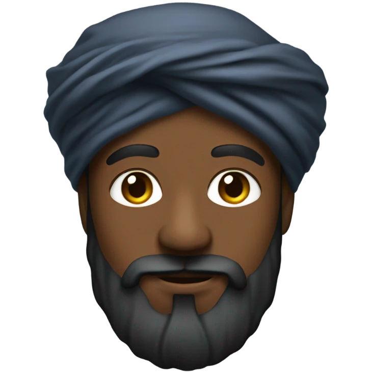 Black person who is Jewish with a turban and a beard half droid half human emoji