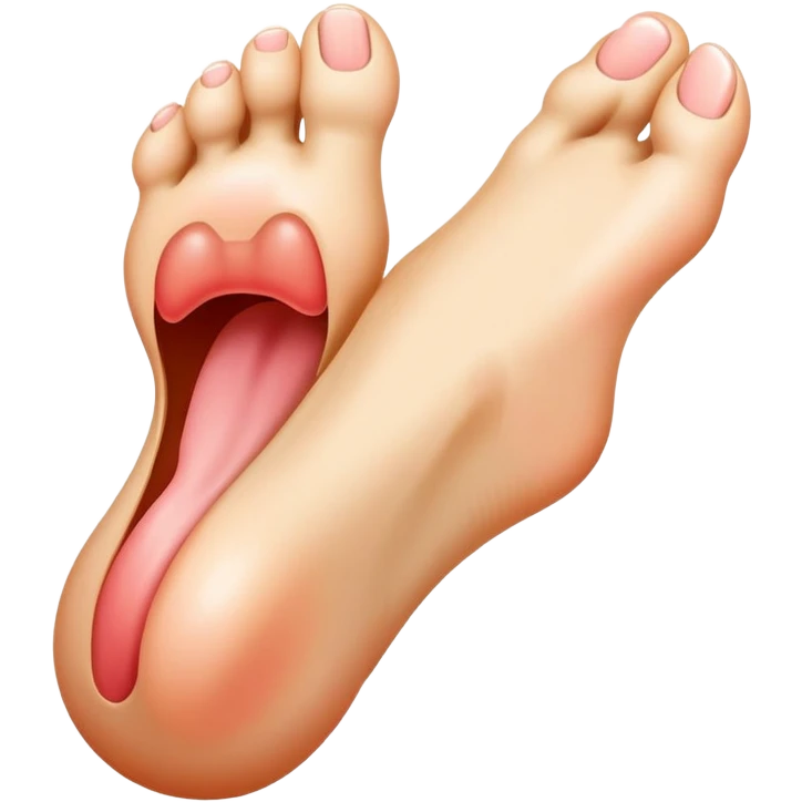 Foot happily sticking its tongue out  emoji