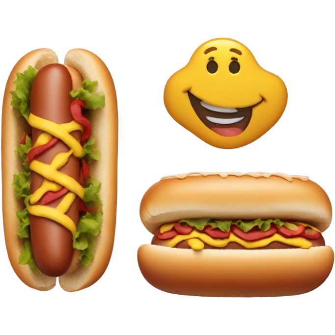 Happy hot dog emoji