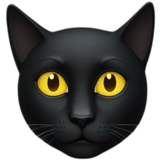 Chat noir yeux jaune emoji