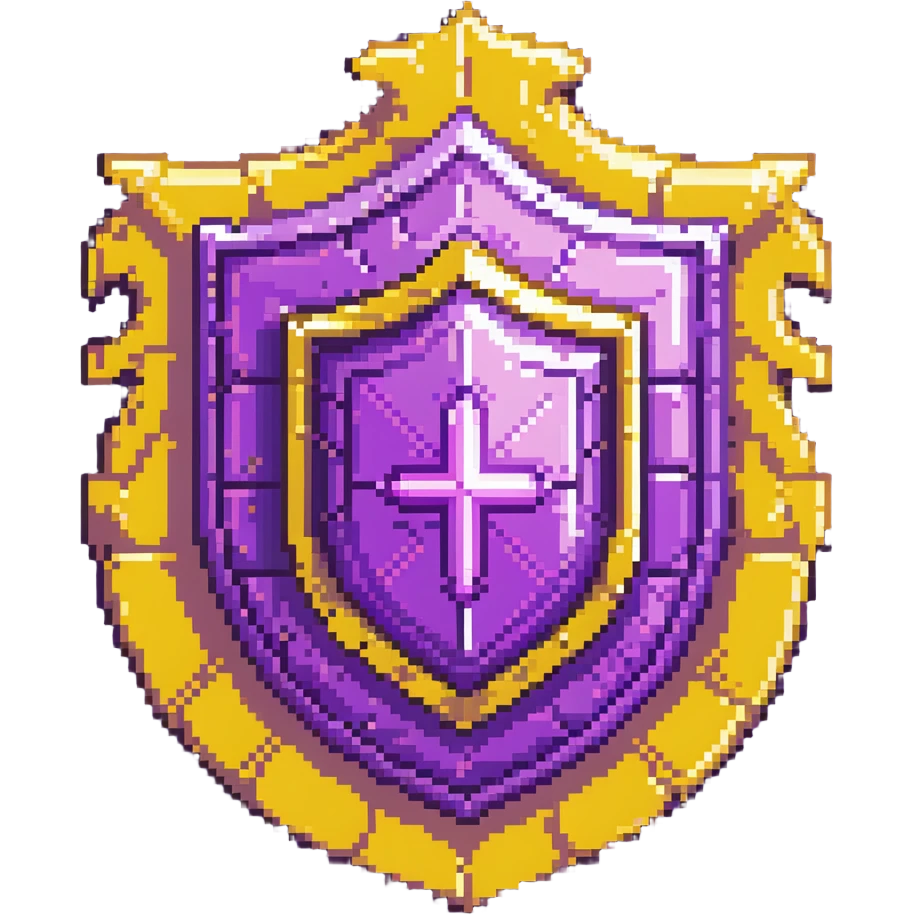 simple purple magical code shield with aura emoji