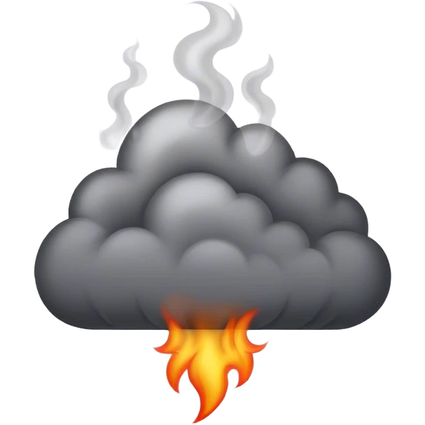 smoke due to a fire emoji