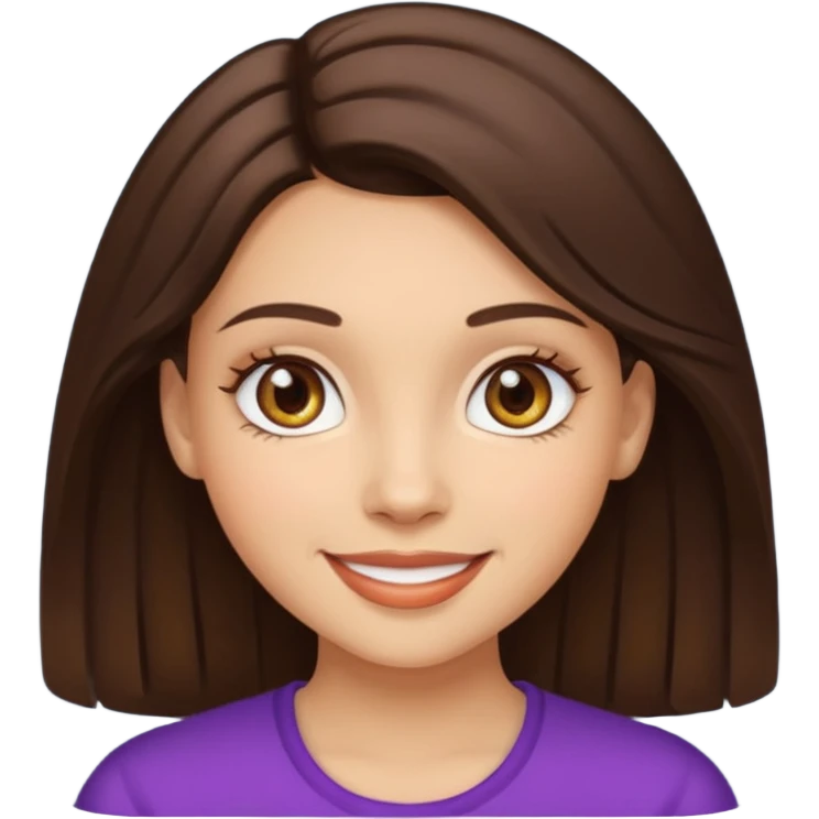 Koyu kahve sacli ela gözlü beyaz tenli guzel kiz emoji
