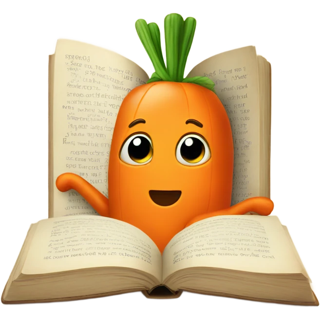 carrot reading book emoji