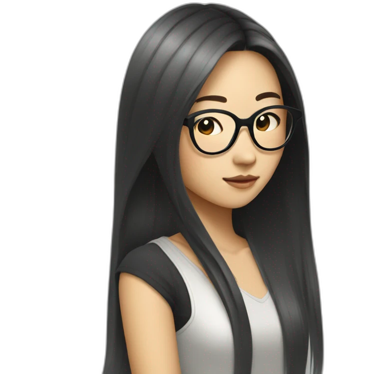 asian-cool-girl-with-glasses-and-long-hair emoji