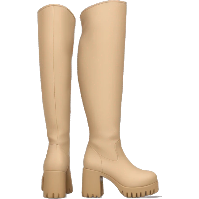 beige chunky knee high boots emoji