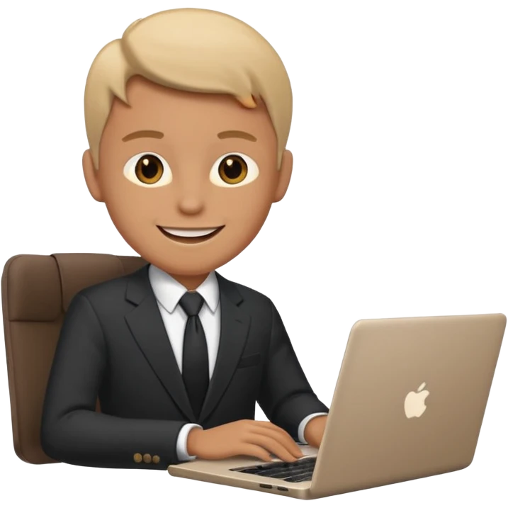 working laptop person suit happy emoji