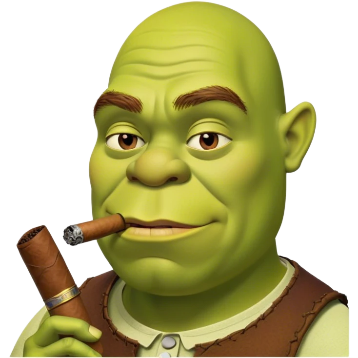 Шрэк курит сигару emoji
