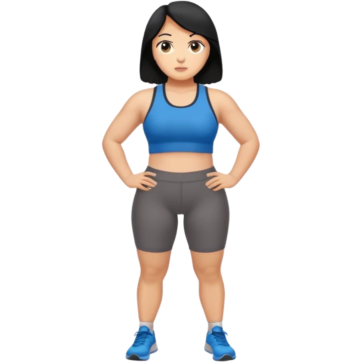 stocky woman running black hair emoji