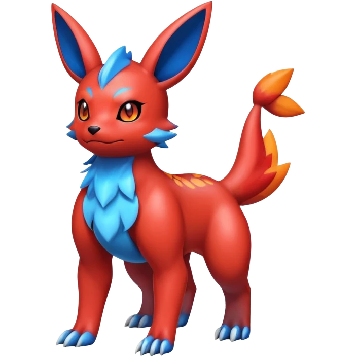 Cute Shiny Guilmon-Quilava-Umbreon-Fakémon-hybrid-creature (full body)  emoji