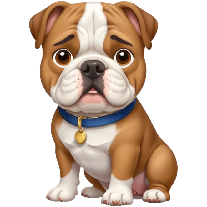 english bulldog with a postman emoji