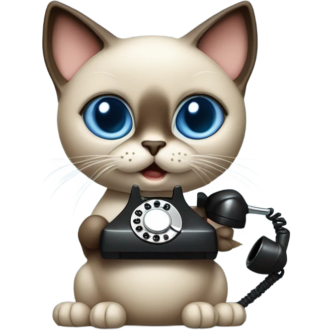 siamese cat holding a telephone to its ear emoji