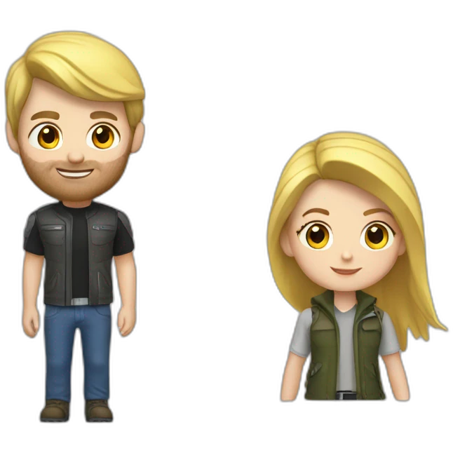 White Girl and white guy on a MT09 emoji