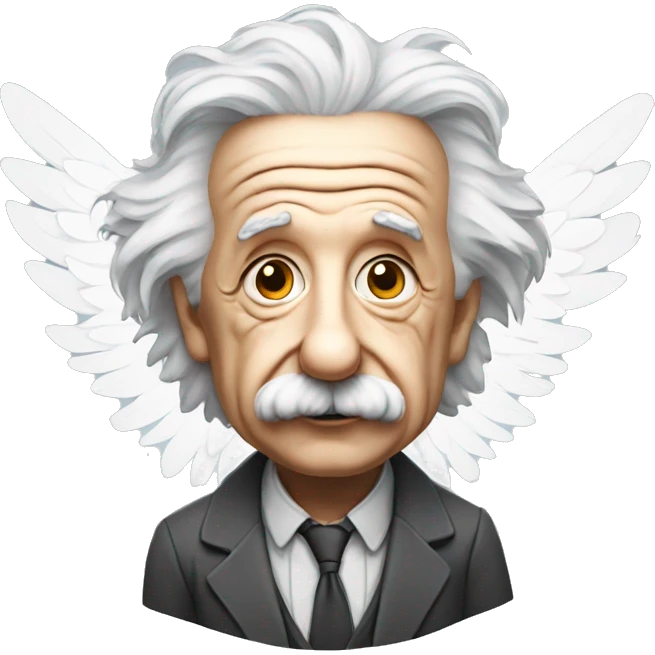 Albert Einstein with a pair of wings emoji