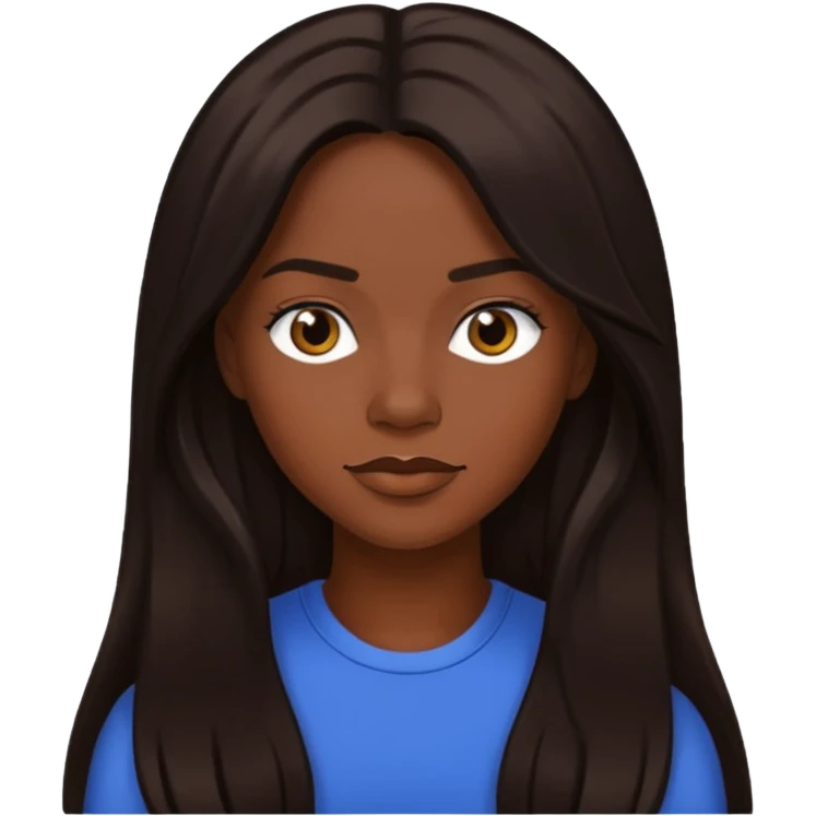 Dawn Richards with dark brown long hair, medium dark skin emoji
