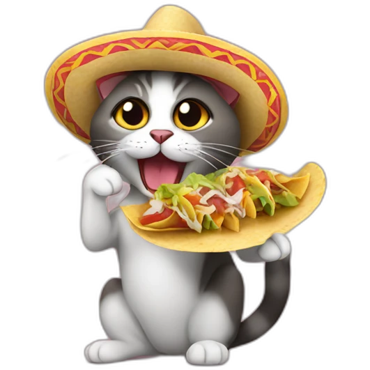 Mexican cat eating tacos emoji