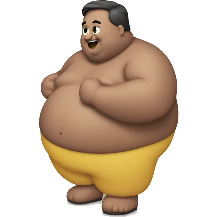 fat guy rubbing bell emoji