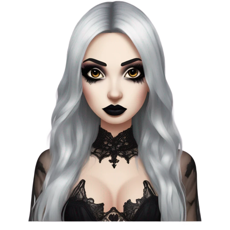 Hyper Realistic Goth victoria secret model emoji
