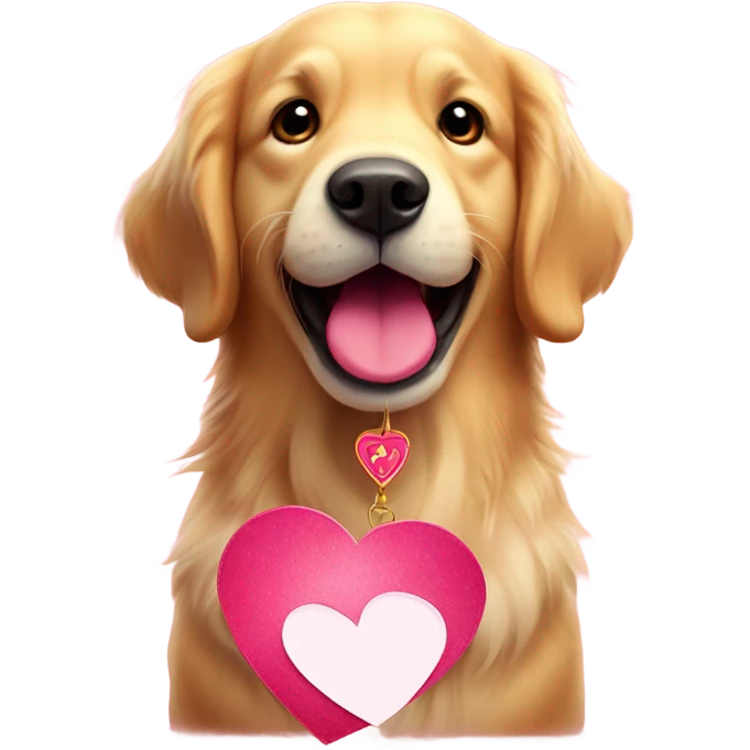 Golden retriever valentine emoji