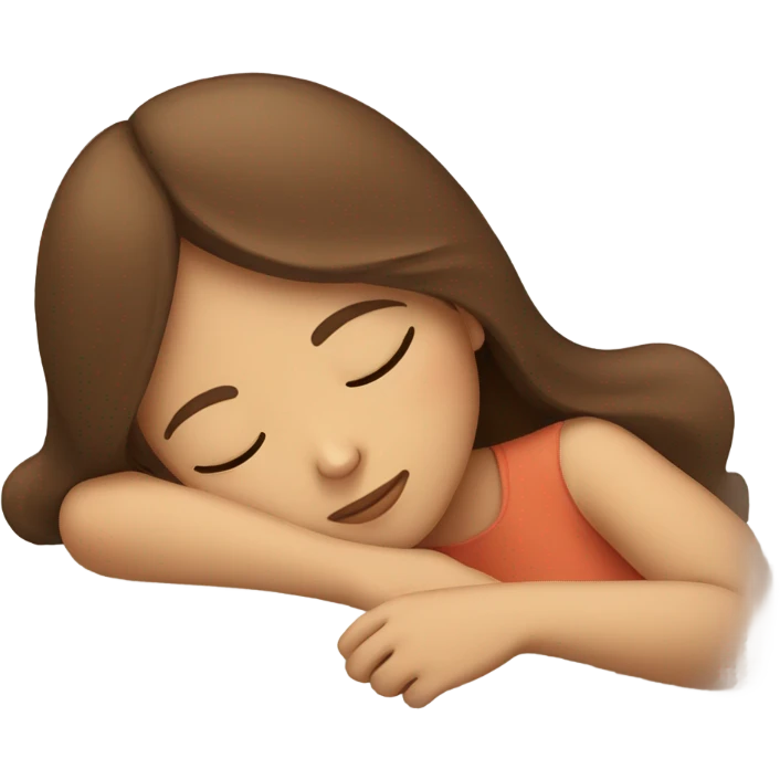 Brown Hair Girl sleeping  emoji