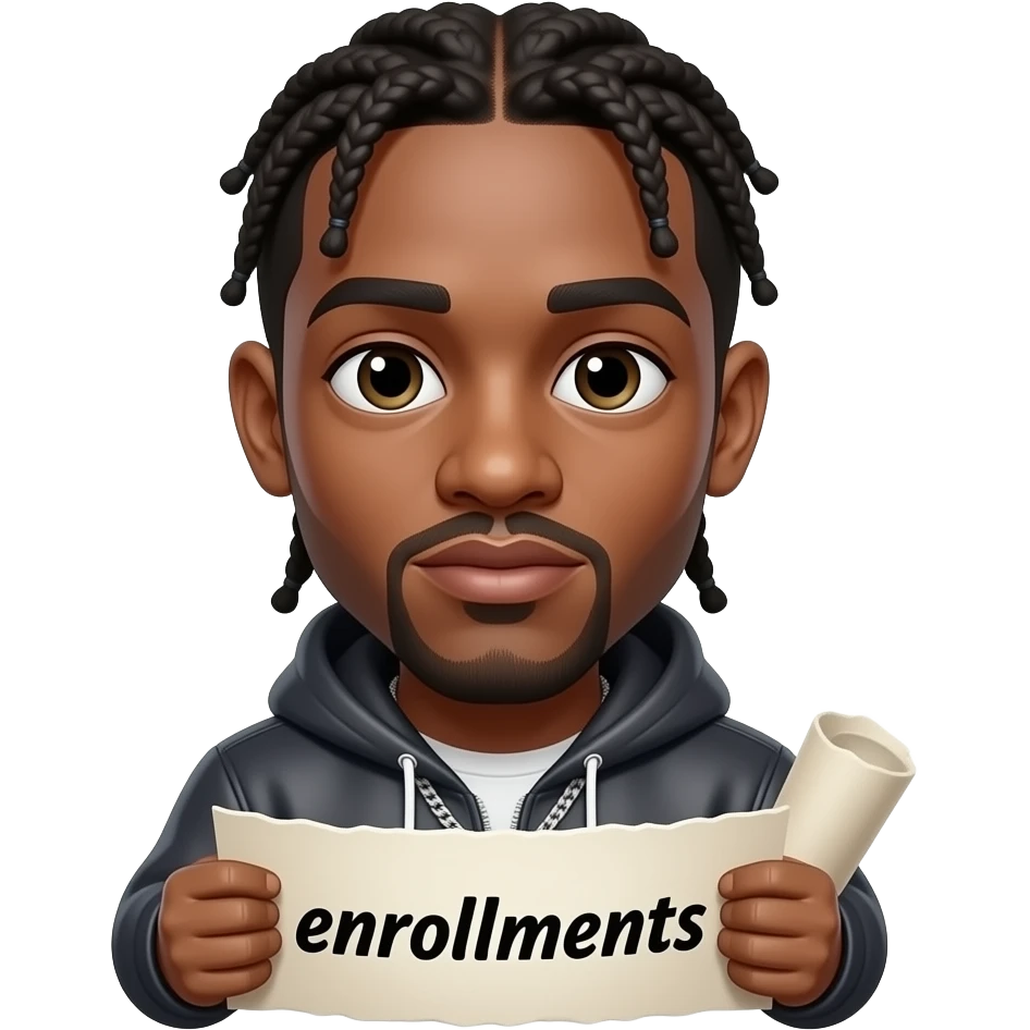 rapper rolling a paper that says enrollments emoji