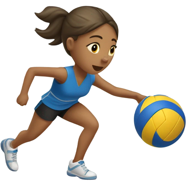 Niña rematando una pelota de voley emoji