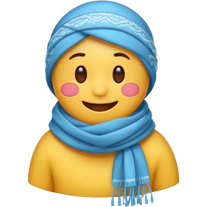 cartoon sticker of a cold emoji with a scarf, colorful and cheerful, no text, suitable for WhatsApp and Instagram emoji