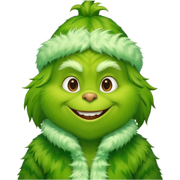 Grinch in green fur coat emoji