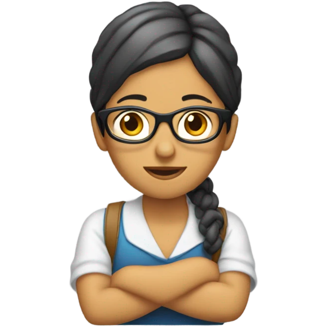 una señora que tiene vergüenza de lo que está leyendo  emoji