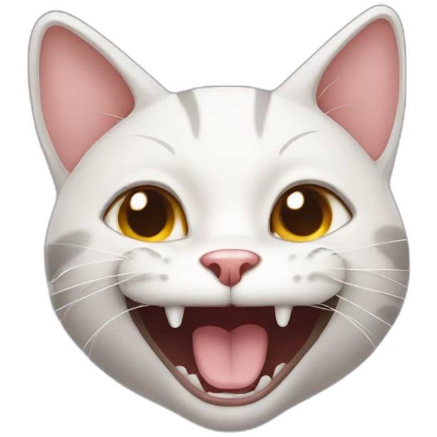 cat without teeth with open mouth emoji