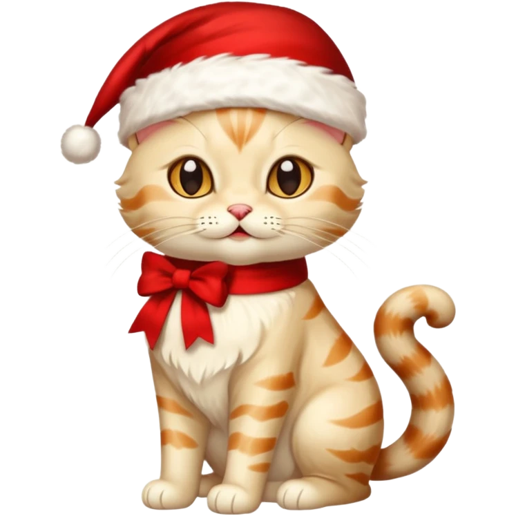 a full-body silk cat with Christmas accessories  emoji