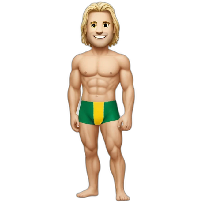 Faf de klerk in a South African flag Speedo emoji