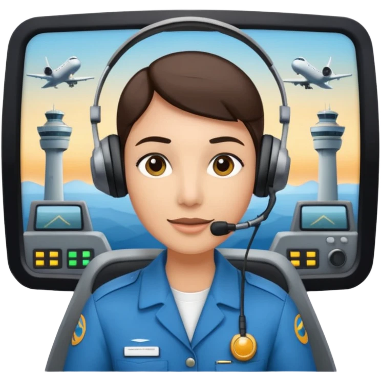 air traffic controller in control tower emoji