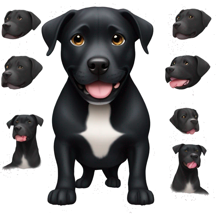 Black Labrador and pitbull mix with an underbite  emoji