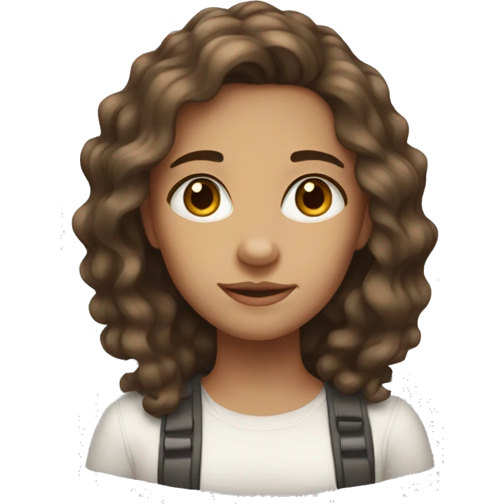 15 year old girl with brown wavy hair, brown eyes, white-tan skin emoji