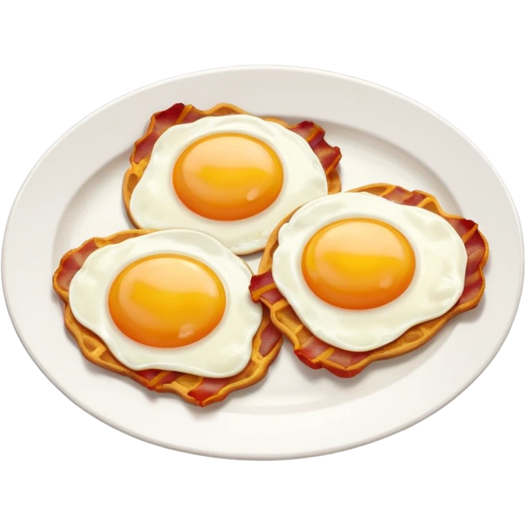 2 fried Eggs with bacon on a dish emoji