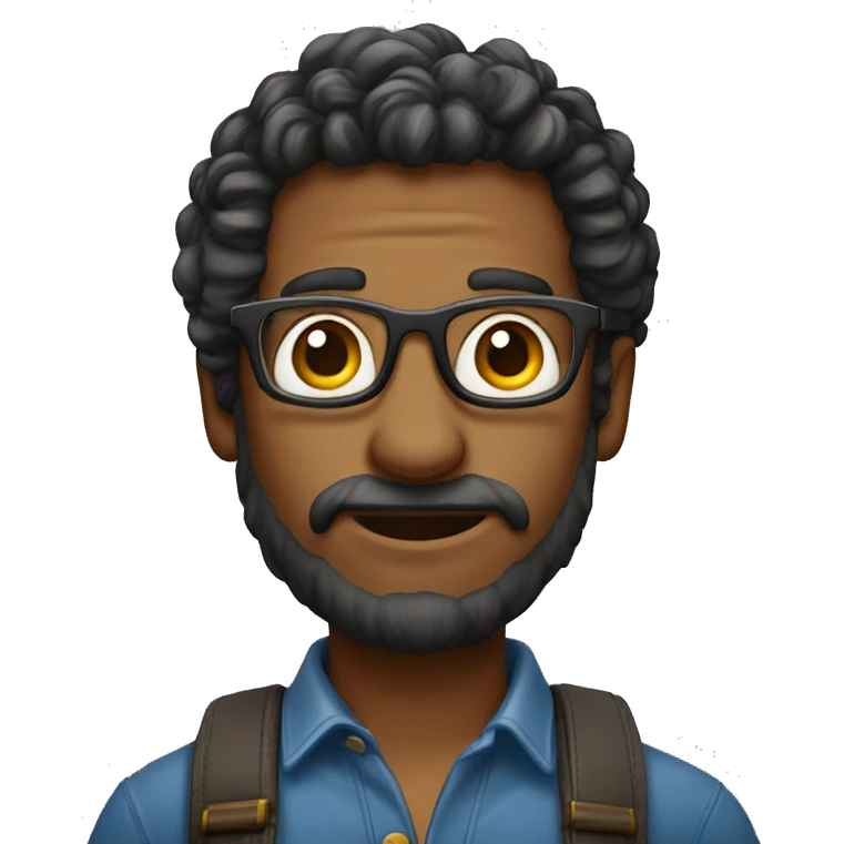 homem de óculos e sem cabelo emoji