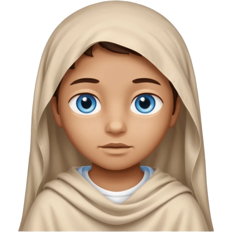 blue eyed desert child with creme cloth emoji