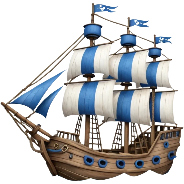 little pirate ship for penguins emoji