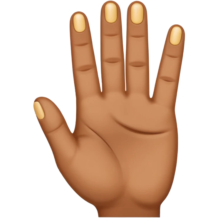 hand making the three-finger blessing gesture, slightly tanned, brownish, static, regular emoji size, classic emoji style emoji