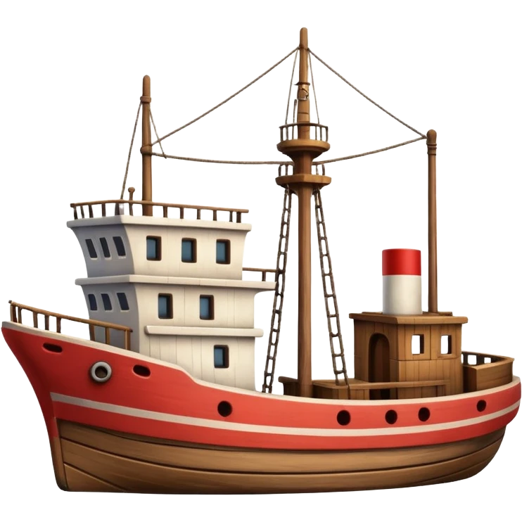 small merchant ship in a harbor emoji