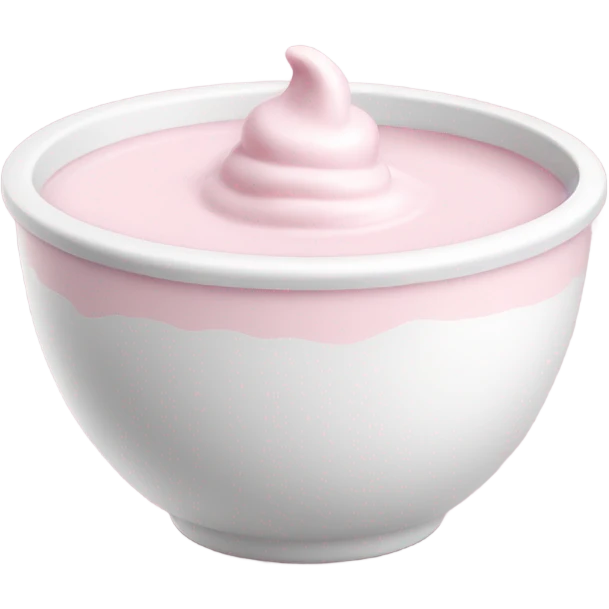 soft pink yogurt with white bowl  emoji