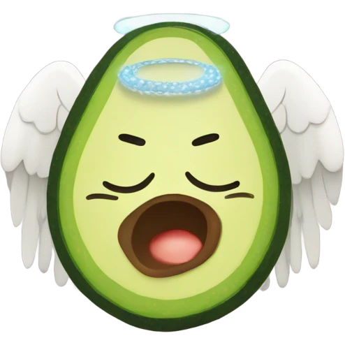 Avocado with Angel halo and wings  emoji
