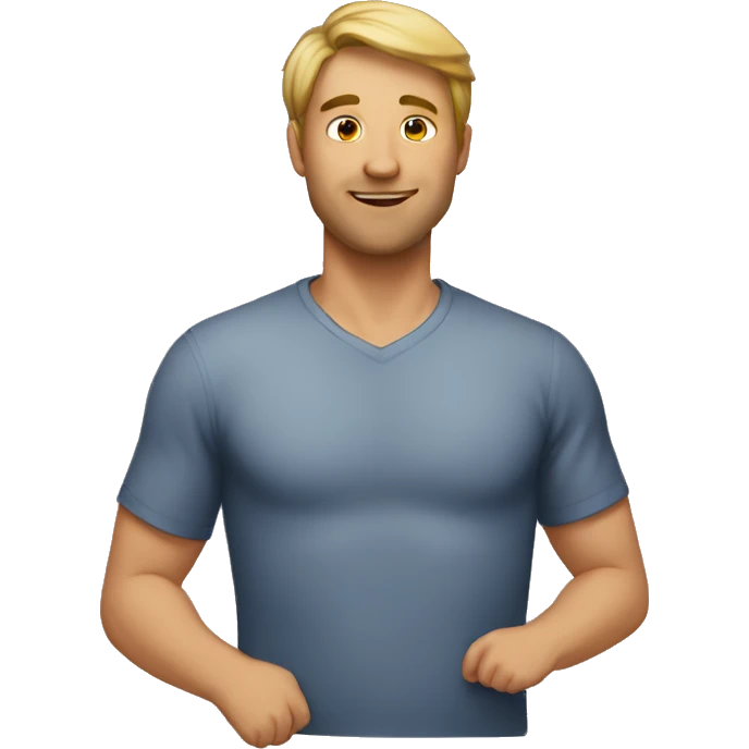 A man who puts his breast on his chest emoji