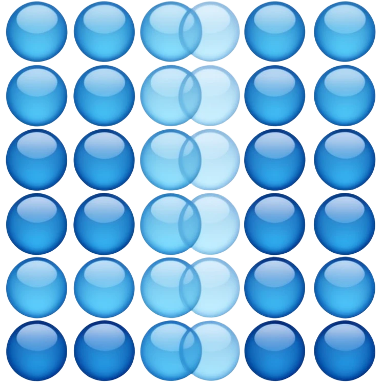 round cells in light blue and blue
Soft gradient
Slightly translucent texture
Minimal scientific illustration
White background
Clean and calm mood emoji
