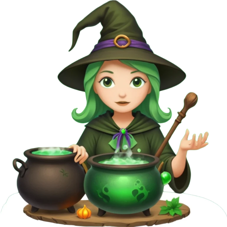 green witch cooking potion emoji