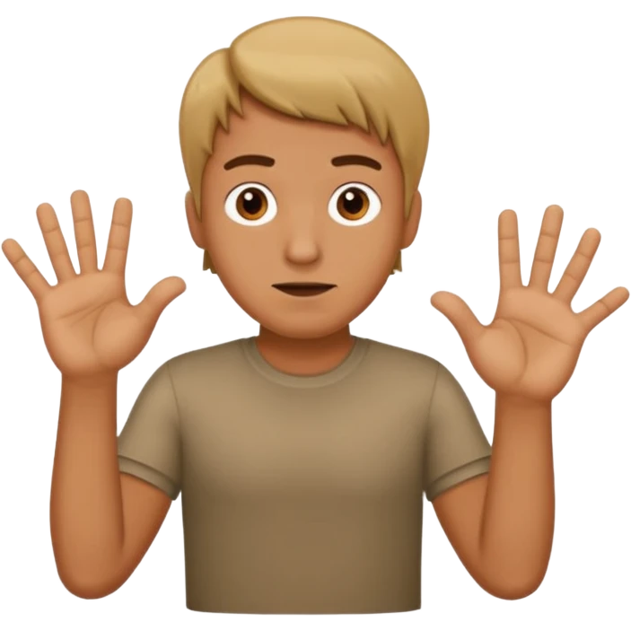 So do a man shrugging and 6 on right hand and 7 on left hand  emoji