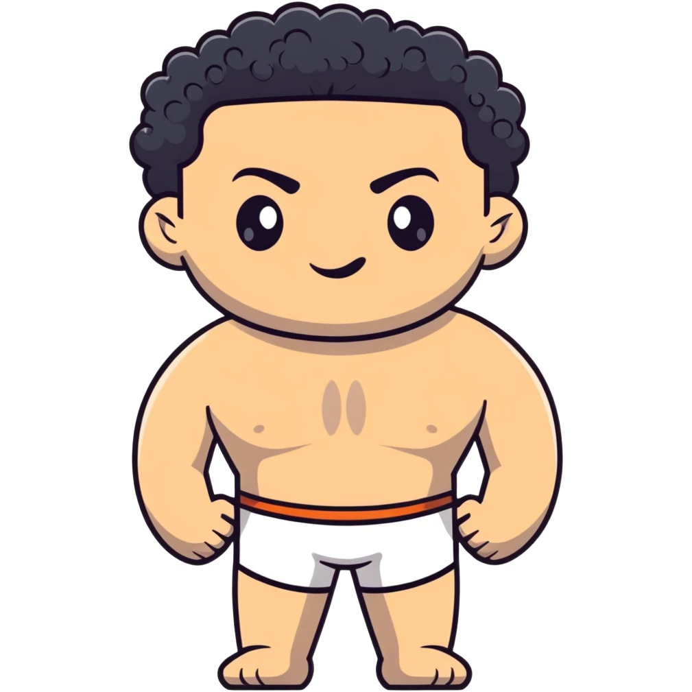 shirtless male athlete with white skin and black curly hair on top with shaved sides emoji