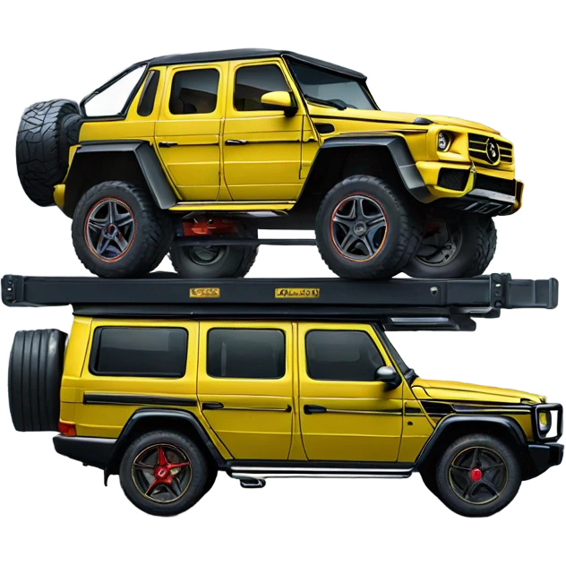 car lift Lamborghini and g waggon emoji