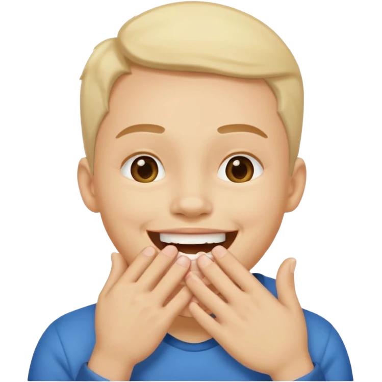 Laughing emoji with hand over mouth emoji